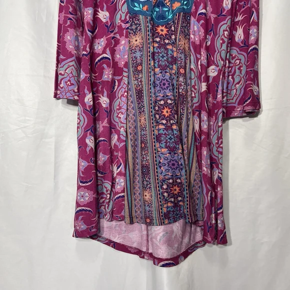 Soft Surroundings Tunic Top Large Pink Blue Floral Paisley Boho Embroidered S - Picture 5 of 14